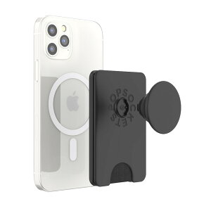 PopSockets �X�}�z�O���b�v �|�b�v�E�H���b�g+ MagSafe�Ή� �A�_�v�^�[�����O�t���i�u���b�N�j PopWallet+ MagSafe Black 806922