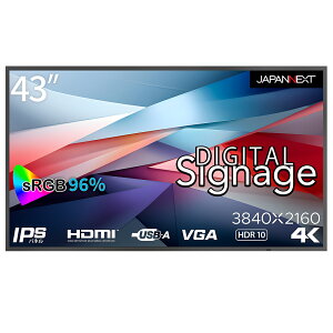 JAPANNEXTbWplNXg TCl[WtfBXvC(43^/IPS/4K UHD 3840×2160/60Hz/8ms/HDR10/HDMI2.0/D-Sub/VESA)(ubN) JN-SI43UHDR-24