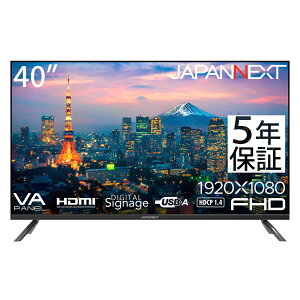 JAPANNEXTbWplNXg TCl[WtfBXvC(40^/VA/FullHD 1920×1080/60Hz/9.5ms/HDMI1.4/R|Wbg/VESA/5Nۏ)(ubN) JN-V40TFHD-U-H5