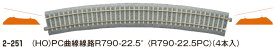 ［鉄道模型］カトー (HO) 2-251 HOユニトラック PC曲線線路R790-22.5°(4本入)