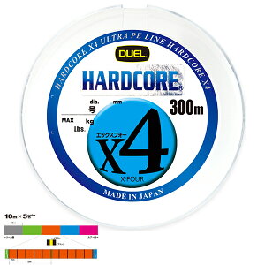 DUEL n[hRA X4 300m 10m×5FCG[}[LO(3/MAX40lb) H3253N-5CBL fG HARDCORE PEC