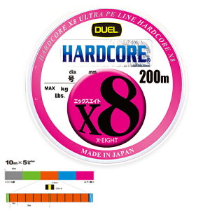 DUEL n[hRA X8 200m 10m×5F(1.2/MAX27lb) H3263N-5CBL fG HARDCORE PEC