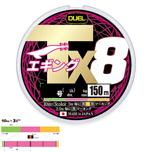 DUEL Tx8 GMO 150m 3F×10m(0.8/17lb) H4351-3C fG PEC