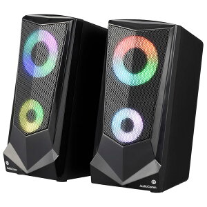 �I�[�� �Q�[�~���O USB�d���X�s�[�J�[ LED�C���~�l�[�V�����@�\�t�� (�u���b�N) AudioComm ASP-U175Z