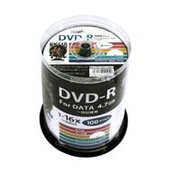 HIDISC データ用DVD-R［16倍速対応 /4.7GB /インクジェット対応 /プリンタブル（ワイド/ホワイト） /100…
