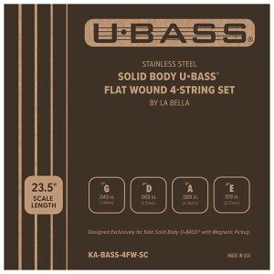 �J�� �G���L�x�[�X��(Stainless Flat Wound) KA-BASS-4FW-SC KALA Solid Body U-BASS Strings by La Bella