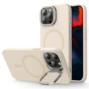 ESR iPhone15 Pro Maxp \tgP[X X^htiLight Tanj Cloud Soft Case with Stash Stand (HaloLock) Compatible with iPhone 15 Pro Max ESR397