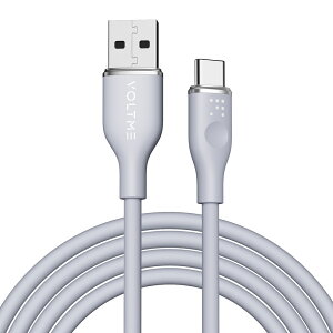 VOLTME(�{���g�~�[) QC3.0�Ή� �f�[�^�]��/�[�d �V���R���P�[�u�� USB-C��USB-A 60W 1.8m�i�O���[�j C2129