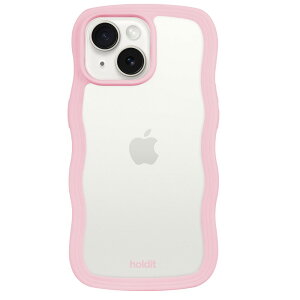 Holdit�i�z�[���f�B�b�g�j iPhone 15 Plus/14 Plus�pWavy Case �w�ʃN���A�ϏՌ� �n�C�u���b�h�P�[�X�i�p�X�e���s���N/�N���A�j 16215(HOLDIT)