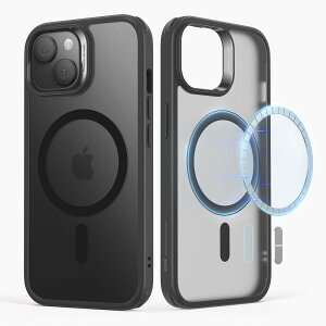 ESR iPhone 15�p MagSafe�Ή� �n�C�u���b�h�P�[�X �ČRMIL�K�i�i�t�H���X�e�b�h�u���b�N�j Classic Hybrid Case (HaloLock) Compatible ESR373