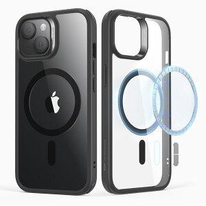 ESR iPhone 15 Plus�p MagSafe�Ή� �n�C�u���b�h�P�[�X �ČRMIL�K�i�i�N���A�u���b�N�j Classic Hybrid Case (HaloLock) Compatible ESR375