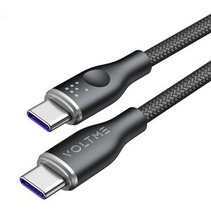 VOLTME(�{���g�~�[) 5A�E100W �f�[�^�]��/�}���[�d ���ϋv�҂ݍ��� �i�C�����P�[�u�� USB-C��USB-C 1m�i�u���b�N�j C2166(VOLTME)