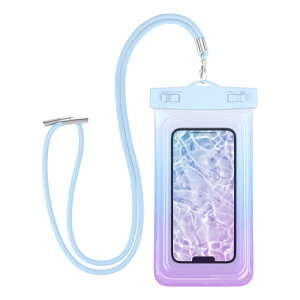 MOTTERU (モッテル) 〜6.7インチ スマートフォン対応 グラデーション防水ケース(サンセットブルー) MOT-WPCGD-BL