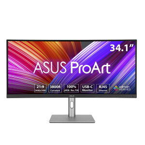 ASUSbGCX[X NGC^[tfBXvC(34.1^/Ȗʌ^/IPS/UWQHD 3440×1440/60Hz/5ms/HDR10/HDMI2.0/DP1.4/USB Type-C/VESA/PIPEPBPΉ/3Nۏ)(ubN) ProArt PA34VCNV