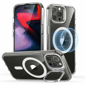 ESR iPhone 15 Pro Max�p MagSafe�Ή� �B��X�^���h�t���n�C�u���b�h�P�[�X�i�N���A�j Classic Hybrid Case with Stash Stand (HaloLock) ESR367