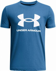 DOM-1363282-406-YLG アンダーアーマー ボーイズ スポーツスタイル ロゴ ショートスリーブ Tシャツ（Photon Blue/White・サイズ：YLG） UNDER ARMOUR