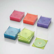 エレコム Blu-ray/DVD/CDケース 50枚セット（スリム/PS/1枚収納・5色アソート） CCD-JSCS50ASO