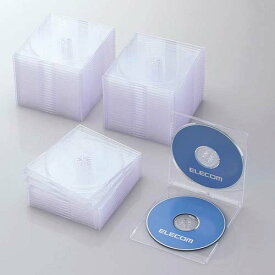 エレコム Blu-ray/DVD/CDケース 50枚セット（スリム/PS/2枚収納・クリア） CCD-JSCSW50CR