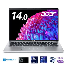 Acer（エイサー） 14型ノートパソコン Swift Go 14（Ultra5/ メモリ 16GB/ 512GB SSD/ Officeあり）ピュアシルバー Swift SFG14-73-N56Y/F