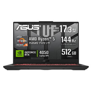 ASUSbGCX[X 17.3^ Q[~Om[gp\R ASUS TUF Gaming A17 FA707NU (Ryzen 5/  16GB / SSD 512GB/ GeForce RTX 4050)CGK[O[ FA707NU-R5R4050J