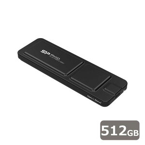 Silicon PowerbVRp[ USB 3.2 Gen 2Ή Portable SSD PX10 Black(512GB)iubNj |[^uSSD SP512GBPSDPX10CK