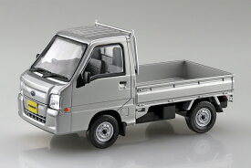 アオシマ 1/32 楽プラ スナップキット No.05-SS スバル サンバー トラック(スターリングシルバーメタリック)【65792】 プラモデル