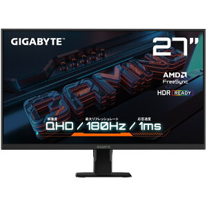 GIGABYTEbMKoCg Q[~OtfBXvC(27^/IPS/WQHD 2560×1440/180Hz/1ms/HDR/HDMI2.0/DP1.4/VESA/3Nۏ)(ubN) Gaming Monitor GS27QA