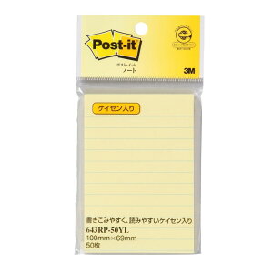 スリーエム ポスト・イット 罫線入り 50枚 Post-it 643RP-50YL