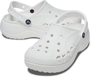 CROCS ���f�B�[�X �o�� �v���b�g�t�H�[�� �N���b�O�i�z���C�g�E�T�C�Y�FW7(23.0cm)�j 208186-100-W7 �N���b�N�X �T���_�� Baya Platform Clog