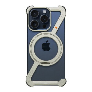 HACRAY(ハクライ) iPhone 15 Pro用 360 RingStandバンパー アルミ(シルバー) HR26885I15PR