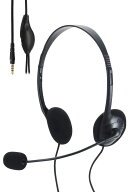 エレコム 両耳小型有線オーバーヘッドセット φ3.5mm4極ミニプラグ HS-HP14STBK