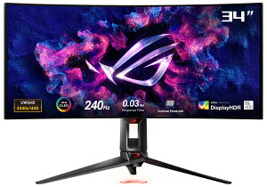 ASUSbGCX[X Q[~OtfBXvC(33.94^/Ȗʌ^/WOLED/UWQHD 3440×1440/240Hz/0.03ms/HDR400/HDMI2.1/DP1.4/USB Type-C/VESA/PIPEPBPΉ/3Nۏ)(ubN) ROG Swift PG34WCDM
