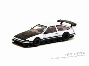ターマックワークス 1/64 Toyota Sprinter Trueno AE86 Widebody by Jon Sibal White / Black【T64G-060-WB】 ミニカー