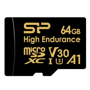 Silicon PowerbVRp[ Golden Series High Endurance microSD (64GB) class10 UHS-1 U3 V30 A1 SP064GBSTXDV3V1HSP