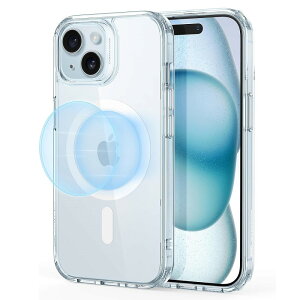 ESR iPhone 15 Plusp MagSafeΉ nCubhP[X Classic Hybrid Case (HaloLock) Clear BlueiNAu[j ESR476