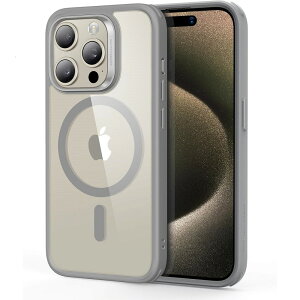 ESR iPhone 15 Pro Max�p MagSafe�Ή� �n�C�u���b�h�P�[�X Classic Hybrid Case (HaloLock) Clear Grey�i�N���A�O���[�j ESR478
