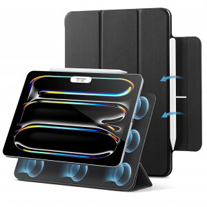 ESR iPad Pro 11�C���` M4�i2024�j�p �O�܂�X�^���h�P�[�X Rebound Magnetic Black�i�u���b�N�j ESR534