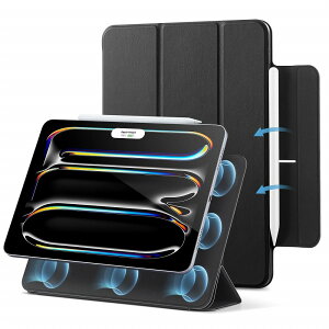 ESR iPad Pro 13�C���`M5(2025) M4(2024)�p Rebound Magnetic ���̓}�O�l�b�g�z�����̃X�����ȎO�܂�X�^���h�P�[�X(�u���b�N) ESR511