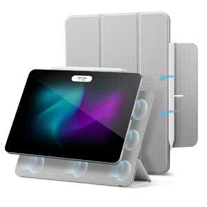 ESR iPad Pro 13�C���`M5(2025) M4(2024)�p Rebound Magnetic ���̓}�O�l�b�g�z�����̃X�����ȎO�܂�X�^���h�P�[�X(�O���[) ESR513