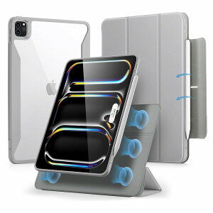 ESR iPad Pro 11�C���` M4�i2024�j�p �}�O�l�b�g���J�o�[ Rebound Hybrid 360 Grey�i�O���[�j ESR539