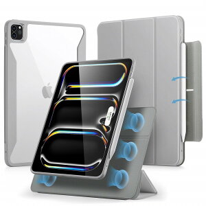 ESR iPad Pro 13�C���`M5(2025) M4(2024�j�p �}�O�l�b�g���J�o�[ Rebound Hybrid 360 Grey�i�O���[�j ESR516