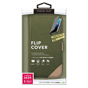 PGA iPhone 16�p �t���b�v�J�o�[�i�L�����o�X/�J�[�L�[�j PG-24AFP12GR