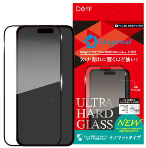 ディーフ iPhone 16 Pro Max用 液晶保護ガラスフィルム ULTRA HARD GLASS ナノマット Deff DG-IP24LPNM4DF