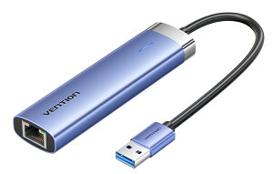 VENTION 5-in-1 USB-A �}���`�h�b�L���O�X�e�[�V���� 0.15m �i�u���[�O���[�j TG-0750
