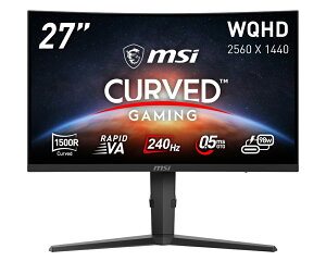 MSIbGGXAC Q[~OtfBXvC(27^/Ȗʌ^/RAPID VA/WQHD 2560×1440/240Hz/0.5ms/HDR400/HDMI2.0b/DP1.4a/USB TYPE-C/VESA/PIPEPBPΉ/3Nۏ)(ubN) MPG-275CQRXF