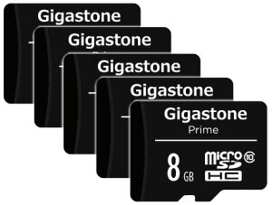 Gigastone�b�M�K�X�g�[�� microSDHC�J�[�h 8GB Class10�i�W�b�p�[�o�b�N��j�y5���Z�b�g�z GJM10-8G5PK