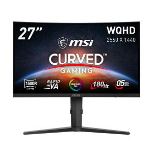MSIbGGXAC Q[~OtfBXvC(27^/Ȗʌ^/RAPID VA/WQHD 2560×1440/180Hz/0.5ms/HDMI2.0b/DP1.4a/USB TYPE-C/VESA/PIPEPBPΉ/3Nۏ)(ubN) MAG-275CQRF-QD-E2