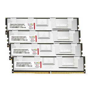 V-Color DDR5 OC R-DIMM (AMD TRX50) PC5-57600 / DDR5 7200 Mhz W[ 16GB × 4giSilverj TRA516G72S834Q