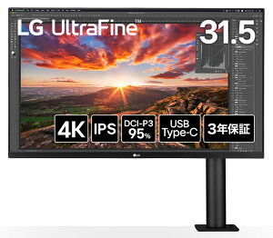LGGNgjNXbGW[ 4KtfBXvC(31.5^/IPS/4K UHD 3840×2160/61Hz/5ms/HDR10/HDMI2.0/DP1.4/USB Type-C/VESA/3Nۏ؁EP_ۏ)(ubN) UltraFine Display Ergo 32UN880K-B