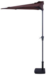 不二貿易 半円パラソル(ブラウン) 37855